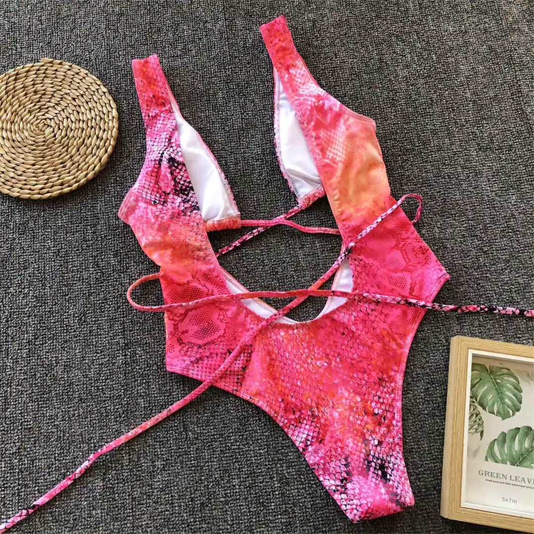 Sexy Bandage-Badeanzug mit Wickeldesign, tiefem V-Ausschnitt und Cut-Outs, einteiliger Monokini-Badeanzug für Damen, Badebekleidung, Badeanzug, Modell V1037 – Detail 40