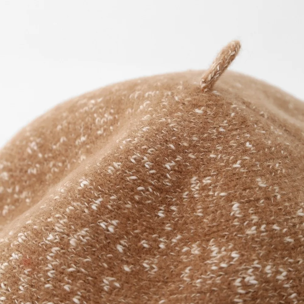 قبعات نسائية صوفية عتيقة تحافظ على الدفء قبعات رسام محبوكة على الطراز الكوري قبعة صغيرة بريطانية مرنة للسيدات #2