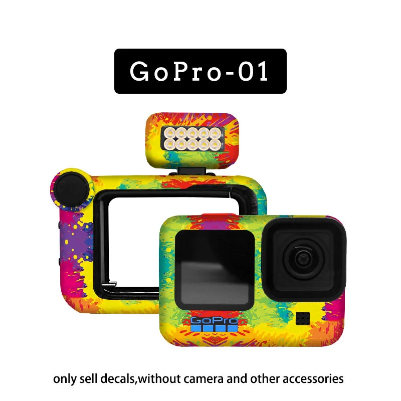 Colorful Decals For GoPro 10/11/12 Removable Skins Protector Coat Camera Cover for GOPRO 12 Scratch-proof  Protective Film Kit