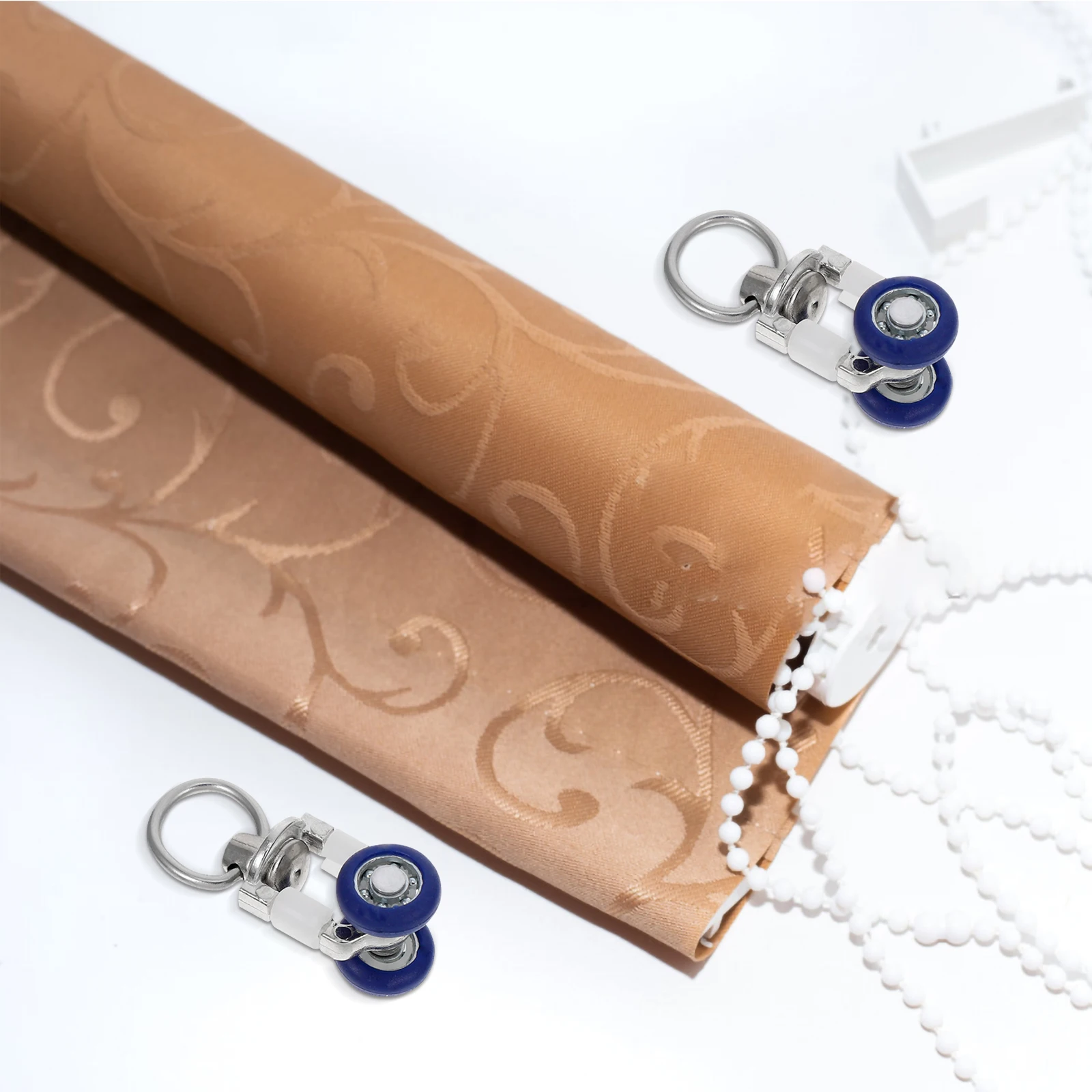 

10Pcs Quiet Curtain Track Rollers Smooth Sliding Wheel Hooks Pulley Runners for Ceiling Wall Mount Drapery Rail Track Hardware