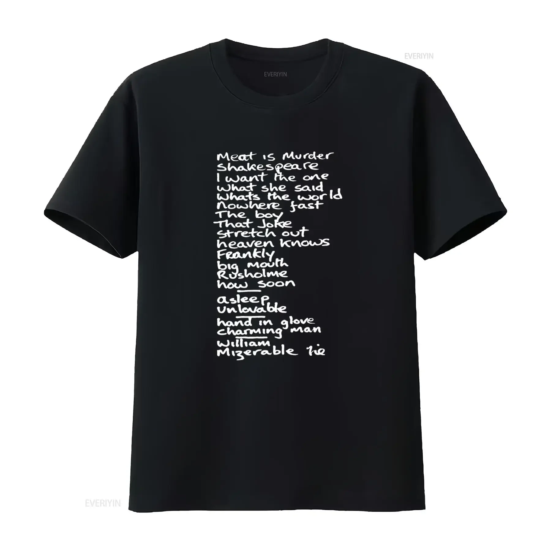 T-shirt à manches longues The Smiths 'Setlist 85' Panic Meat Is Murder Strangeways Here We Come Queen Dead Morrissey Joy Division