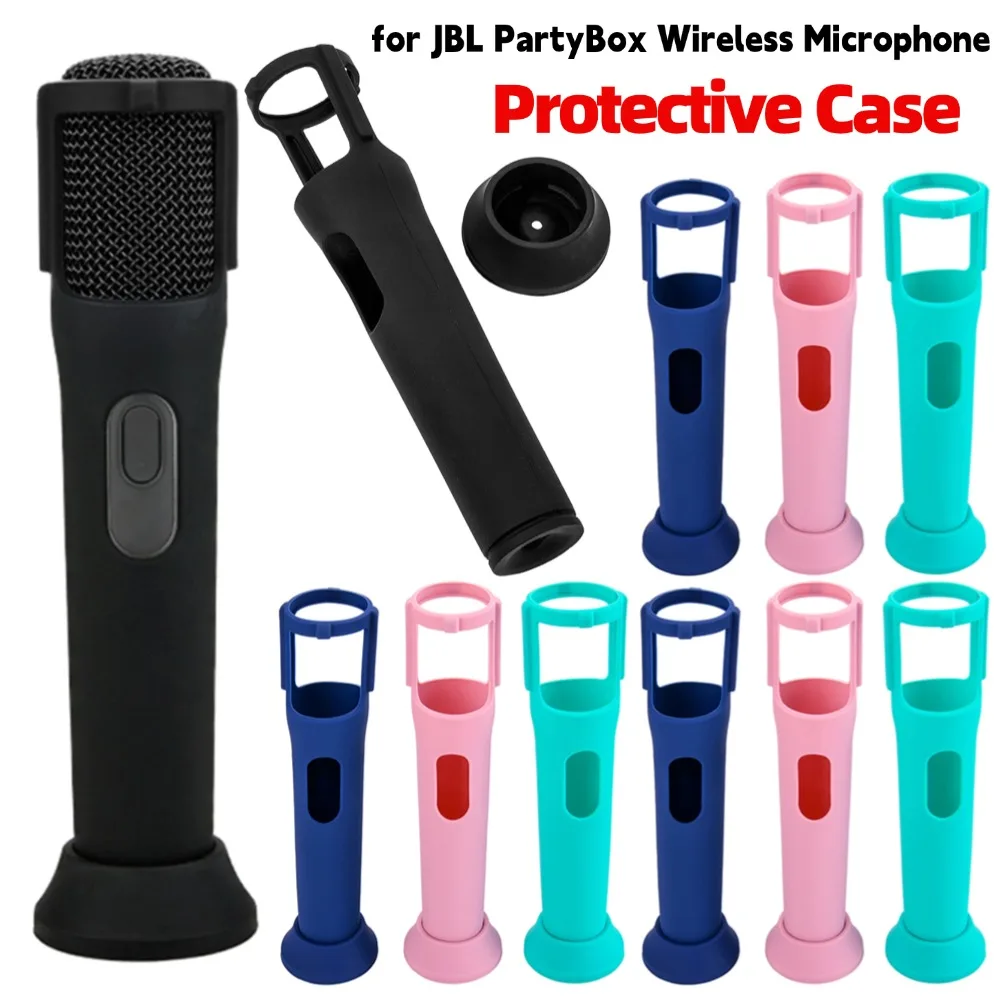 

1/2/3PCS Silicone Case Anti-Rolling Mic Sleeves Microphone Stand Base for JBL PartyBox Wireless Microphone Protective Case
