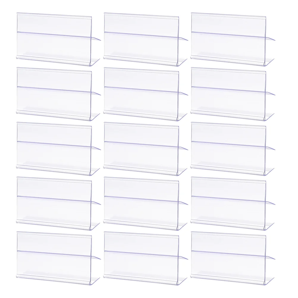 25 Pcs Sign Price Tag Label Holder for Clip Glass Transparent Display Stand Signs