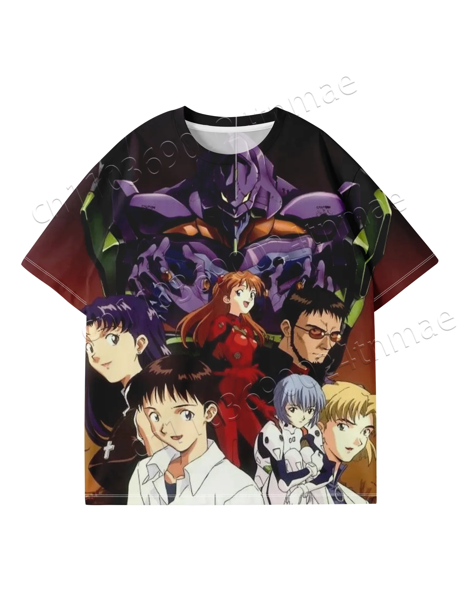 

2025 New Eva Fashion T-shirt Anime Printing 3D Printing, Fast Drying, Breathable, Adult and Children's Double Sizes