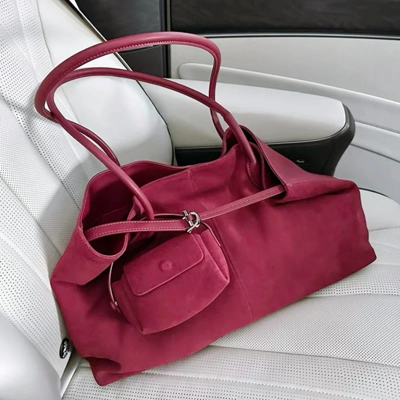 Women's Tote Underarm Bag Large Capacity Commuter Suede Ladies Shoulder Bag Travel Shopping Bag Christmas New Year Wedding Gifts