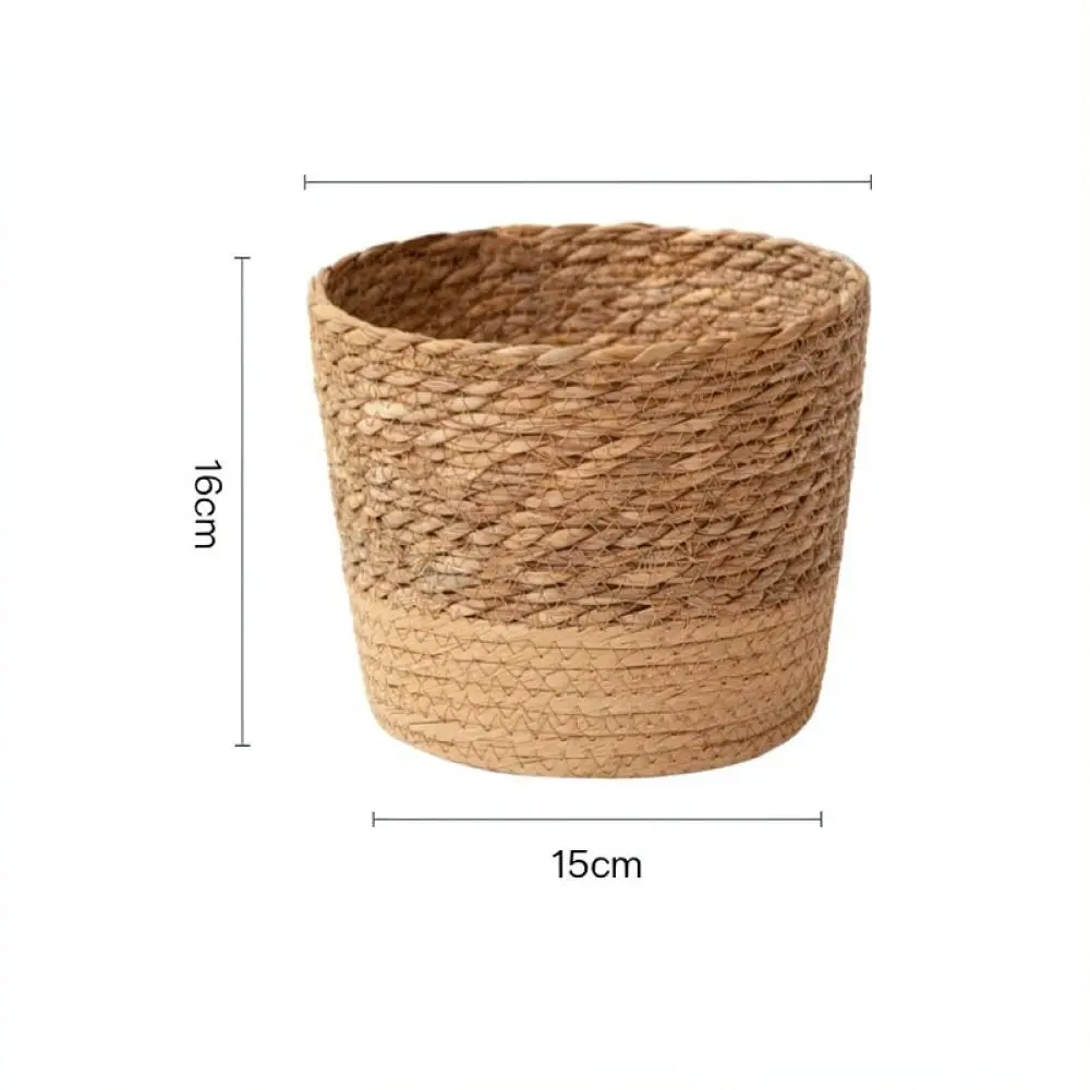 Nordic Style Handwoven Grass Flower Pot Seagrass Storage Basket Decorative Plant Container Desktop Organizer Home Decor