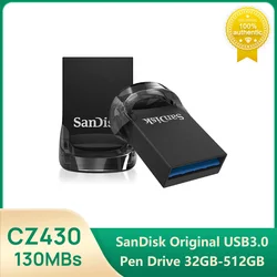 SanDisk Pendrive CZ430 USB3.0 Mini Flash Drive 130MBs 128GB 64GB 32GB 16GB Pen Drive Memory Stick U Disk For Laptop TV Car PC