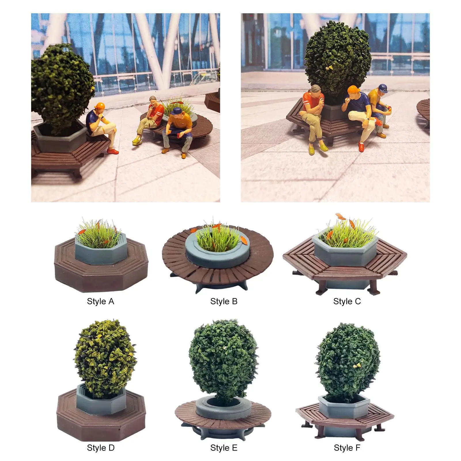 樹脂 1/64 花壇 ミニチュアモデル 砂テーブル用花壇