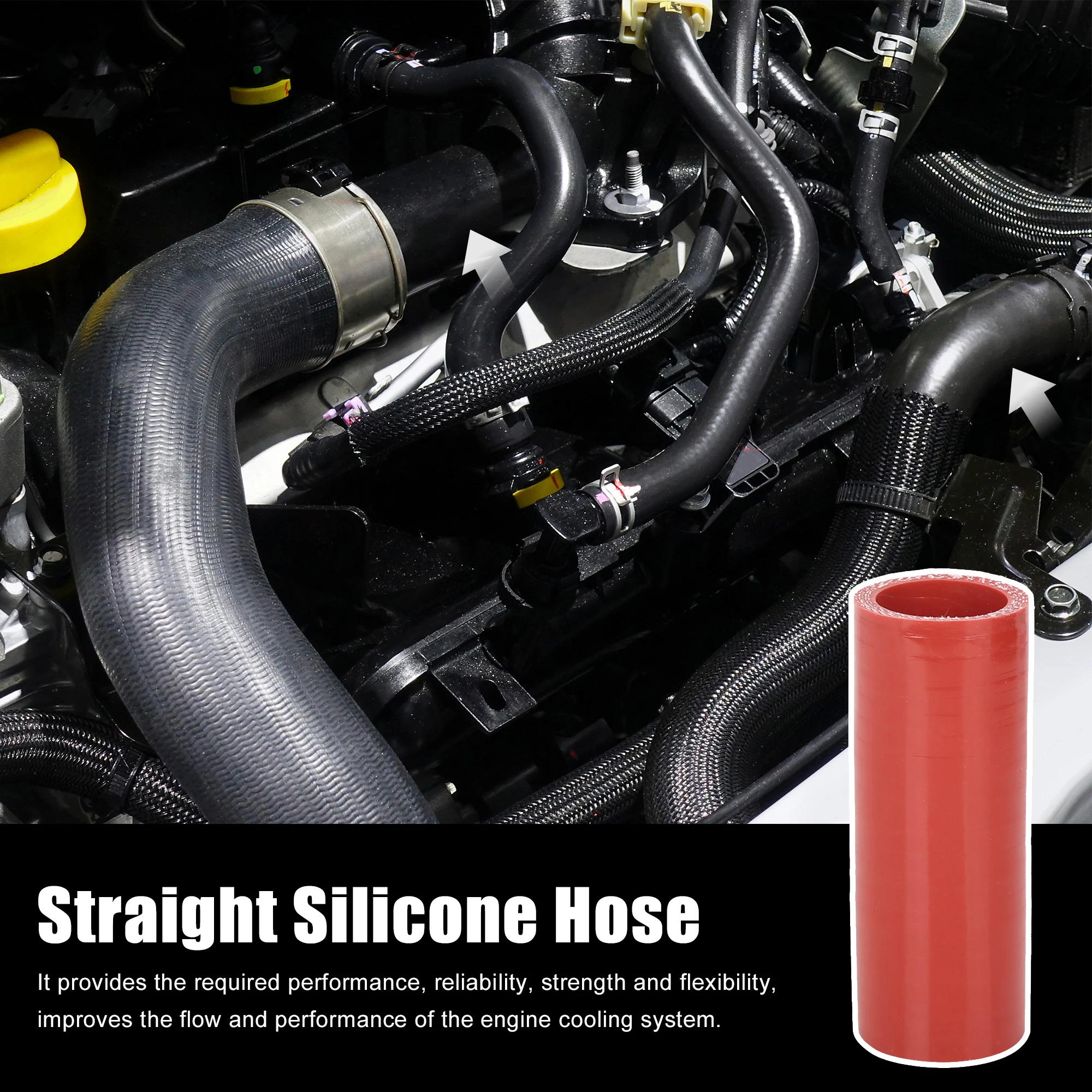 X Autohaux 30mm/38mm/40mm/45mm/50mm/55mm/60mm/65mm ID Reinforced Straight Silicone Coupler for Car Intercooler Intake Piping