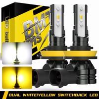 2pcs Canbus LED Lights H8 H11 H10 H16JP 9006 HB4 9005 HB3 No Error LED Fog Lamps Day Light White Yellow Dual Switch 12000LM 60W