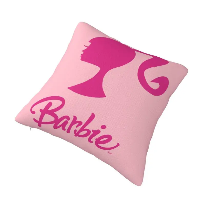 Custom Nordic Barbie Logo Cushion Cover for Sofa Soft Girl Throw Pillow Case