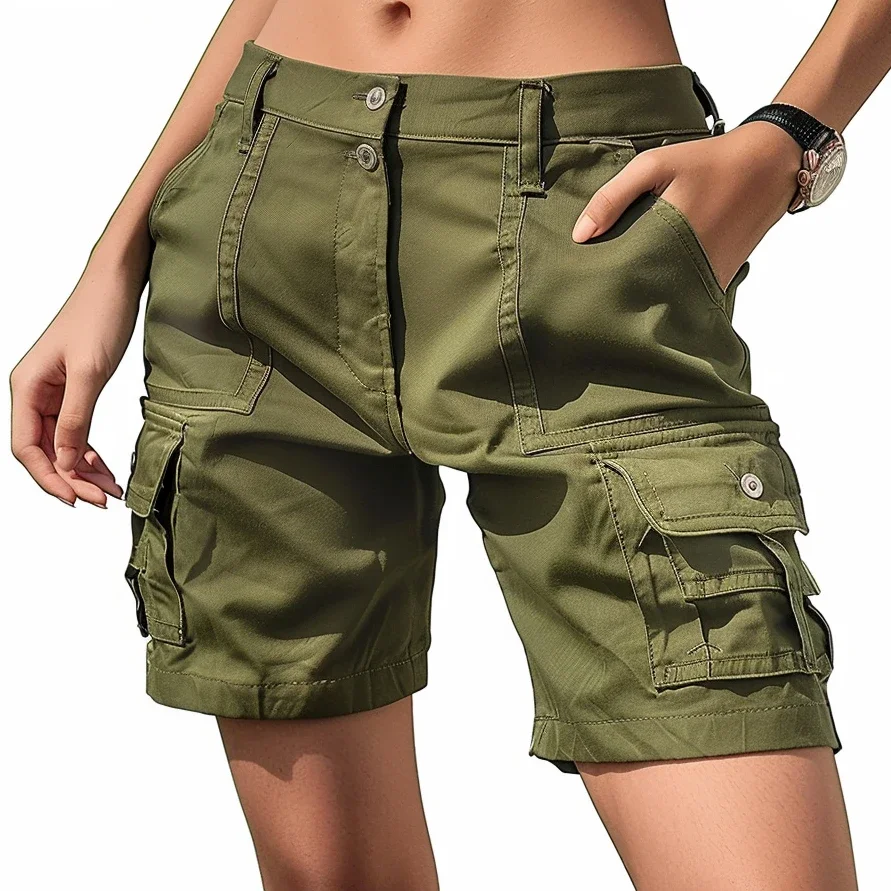 Women Low-Rise Cargo Shorts