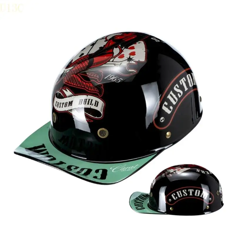 

U13C Half Face Motorcycles Helmet Vintag Vintage Open Face Helmets for Scooter Bike