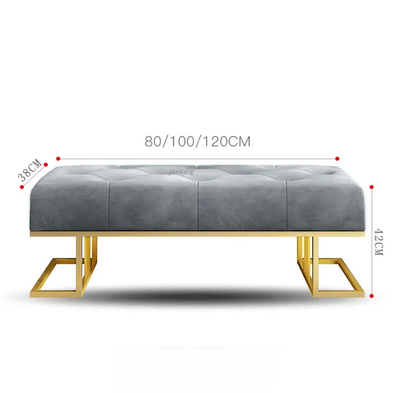 Light Luxury Modern Living Room Sofa Long Chair Fashion Living Room Furniture Nordic Home Door Change Your Shoes long Sofa stool