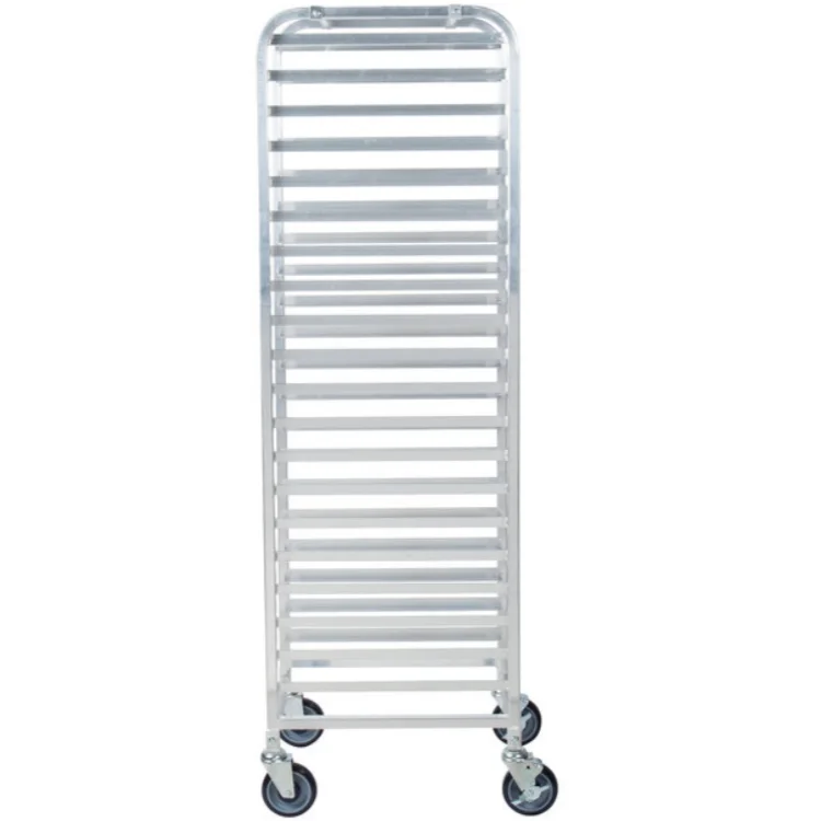 2024 Bakery tools Stainless Steel Kitchen Serving baking tray sheet pan trolley rack with 20 pans