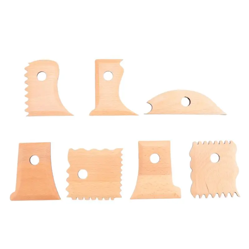 AEE8-7 Pieces Pottery Tools Pottery Foot Shaper Tools Pottery Trimming Tools Pottery Profile Rib Bundle Foot Shaper
