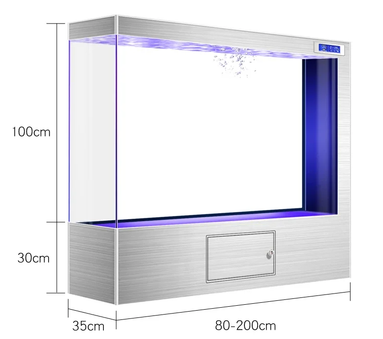 Large Automatic Loop Filter Mute Four-Side Ultra-White Glass Aquarium