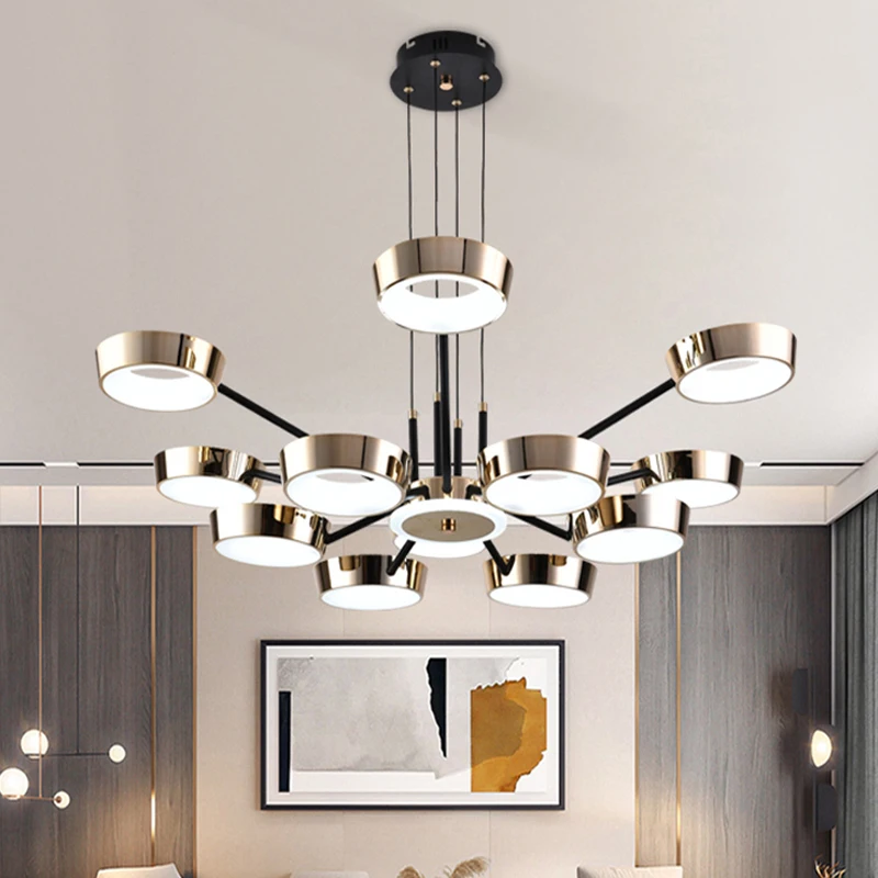 Modern indoor ceiling chandelier for bedroom,dining room,living room led chandelier home lighting tri-colour dimmable chandelier