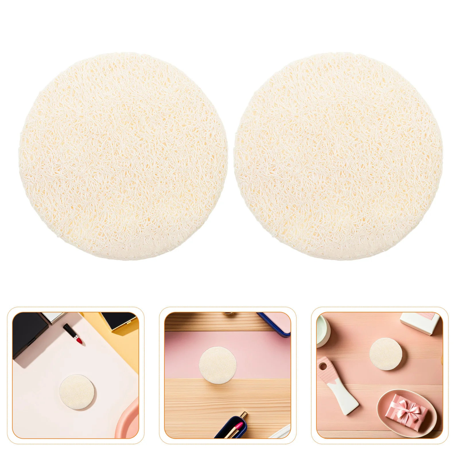 

50Pcs Natural Loofah Face Pads 2.2x2.2 Inch Exfoliating Face Cloth for Sensitive Skin Soft Facial Scrubber Reusable Shower