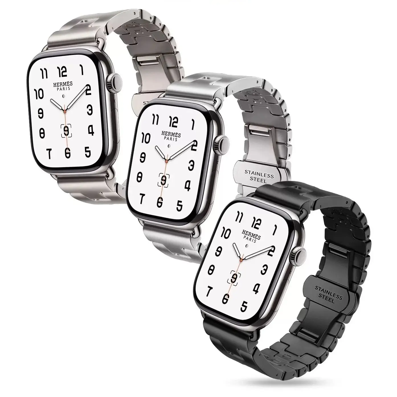 

Satine H Strap For Apple Watch Series 10 Ultra2 9 8 7 6 Stainless Steel Band Iwatch 46MM 42MM 41mm 45mm 49MM