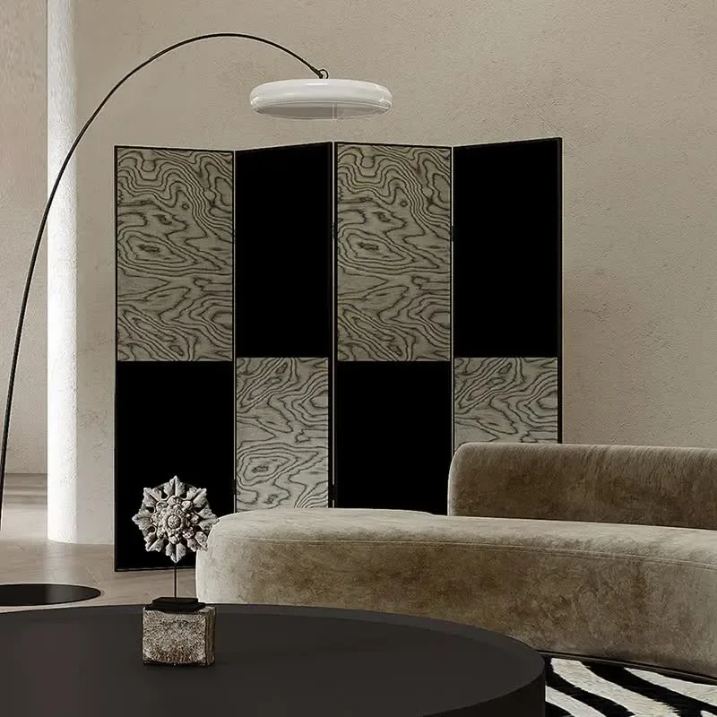 for Modern Simple Black and White Background Wall Screen Partition Living Room Home Clothing Store Photography Folding Mobile