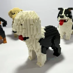 Cartoon Animal World Kawaii Old English Sheepdog Building Bricks Set Pet Dog Model DIY Mini Diamond Blocks Children's Toys