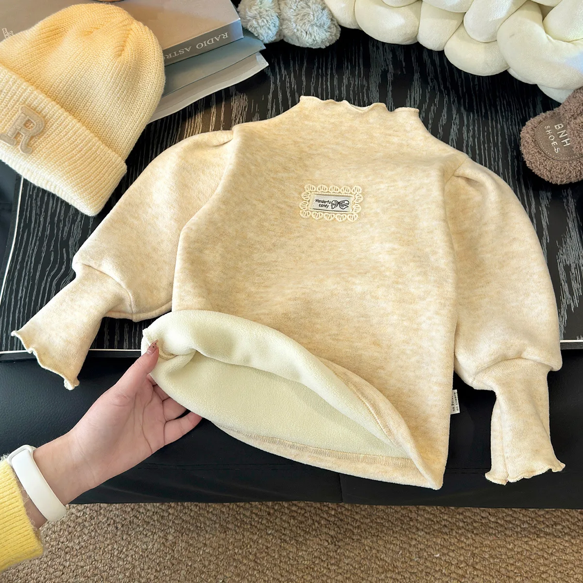 Neues Mädchen-Unterhemd für Herbst und Winter, Verdickt mit Fleece-Futter, Dehnbar, Warm, Weich und Bequem für Kinder und Babys – Detail 13