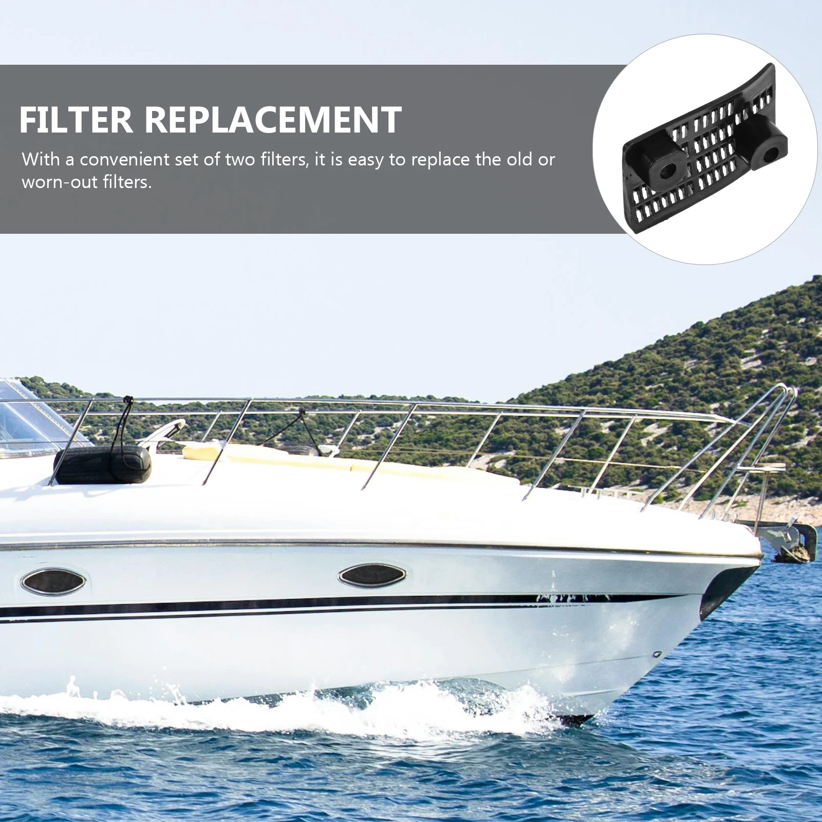 

2pcs Outboard Inlet Filters 25 30HP Black Pair for Boat Motor Supplies Replacement Garbage Mesh Accessories