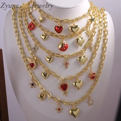 5pcs, Statement U Shaped Clavicle Chain Heart Star Necklaces Chokers for Women Gold Plated Jewelry