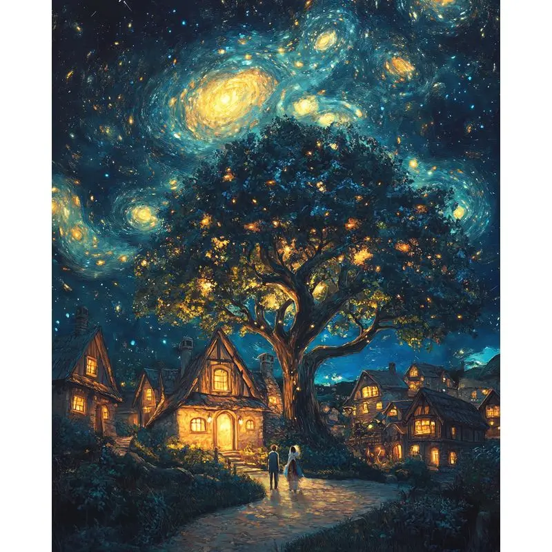 

PhotoCustom Painting By Number For Adults Big Tree House Scenery Picture By Numbers Diy Craft Acrylic Paint On Canvas Artwork