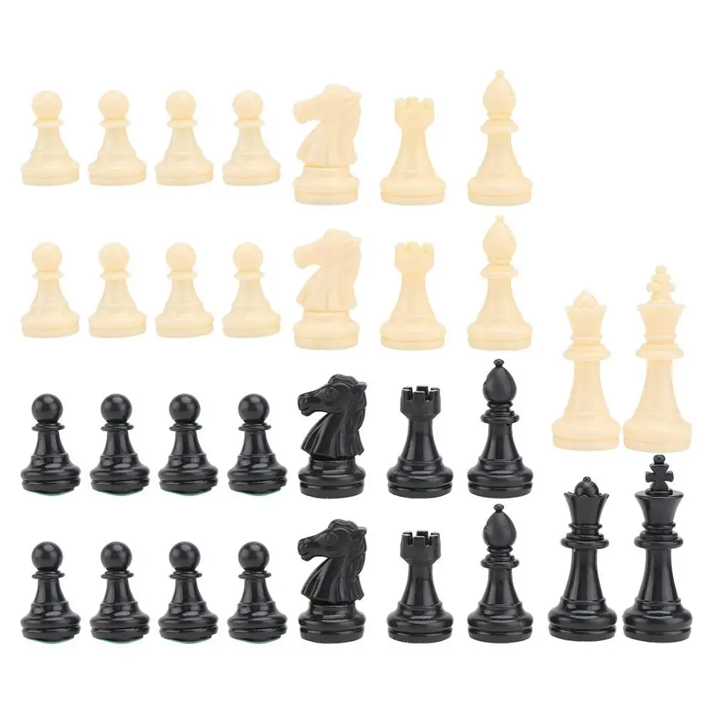 

32 Pieces Chess Plastic Unweighted Pawns Replacement Kids Travel Checkers Board Game Viking Triangle