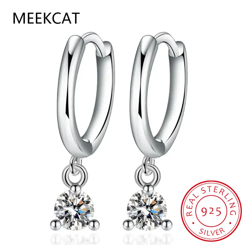 2ct مويسانيتي أقراط الماس 100% S925 فضة الأصلي انخفاض القرط مجوهرات الزفاف العروس مع شهادة للنساء