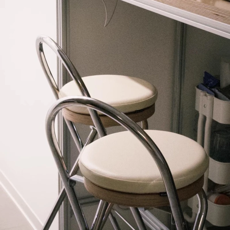 Circular Memory Cotton Pad Leather Cover Memory Cotton Dining Chair Cushion Bar Stool Cushion Putian Anti Slip Soft Seat Cushion