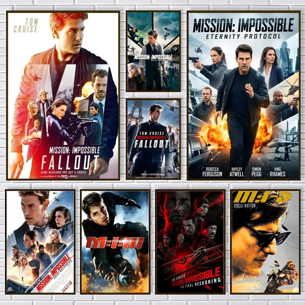 Movie Mission: Impossible Poster PP Paper Wall Art for Living Rooms Bars Cafes Stylish Home Decor Gift