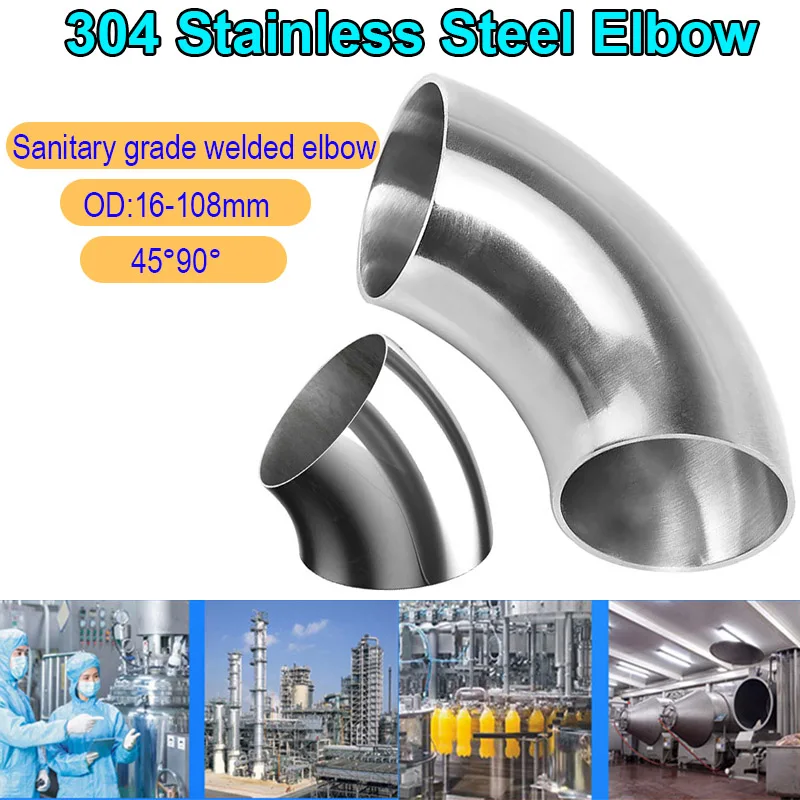 

304 Stainless Steel Mirror Polished Elbow 45° 90° Internal External Welding Fittings Pipe Elbows for Plumbing Piping Systems