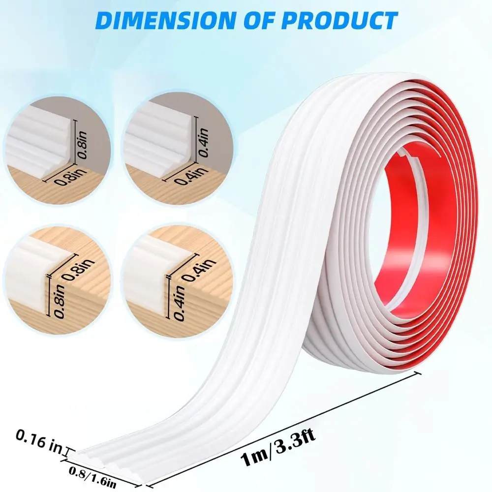 High Quality Self Adhesive Wall Corner Protector Flexible Peel and Stick Caulk Strip 1m Corner Trim Moulding Inside Outside