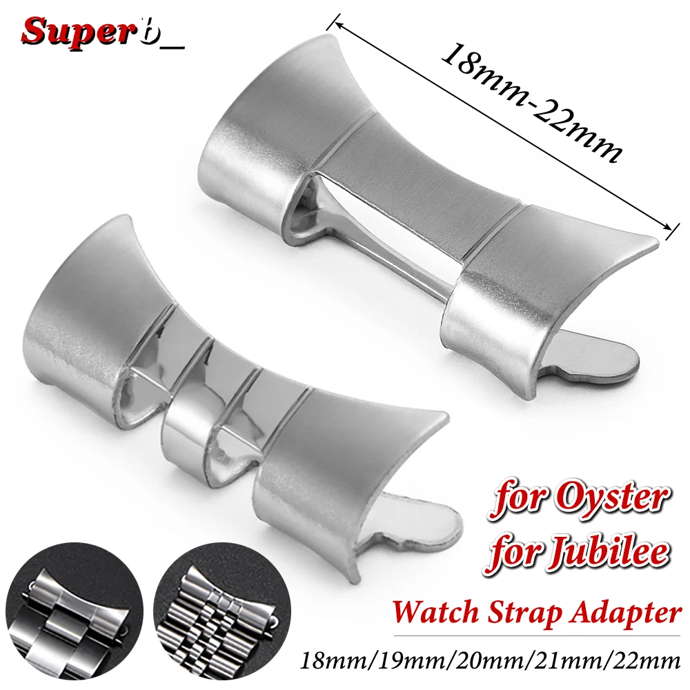 18/19/20/21/22mm Stainless Steel Strap Connectors for Seiko SKX007/009 for Oyster for Jubilee Curved End Link Watchband Adapter