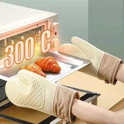 Multifunctional Double-layer Silicone Heat-insulating Gloves, Microwave Oven, Anti-scalding Gloves, Kitchen Silicone Bowl Clamps