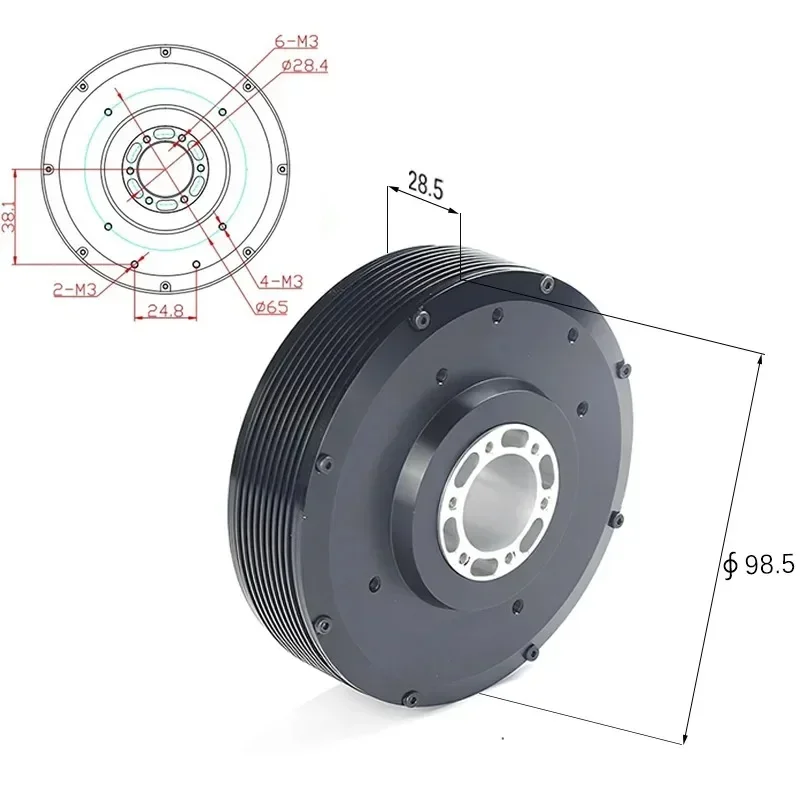 Faradyi Customized 100 High Torque Large Hollow Shaft BLDC Direct Drive Servo Motor With Slip Ring For Robot Motor