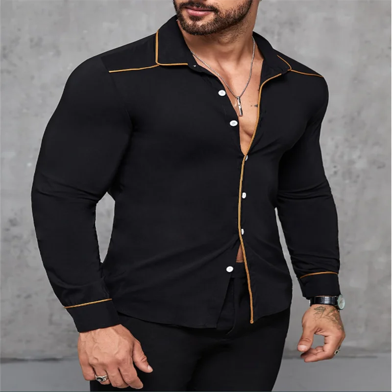

New Men's Long Sleeve Shirt High Quality Casual Fashion 3D Pink Flower Pattern Printed Shirt Fashion Shirt