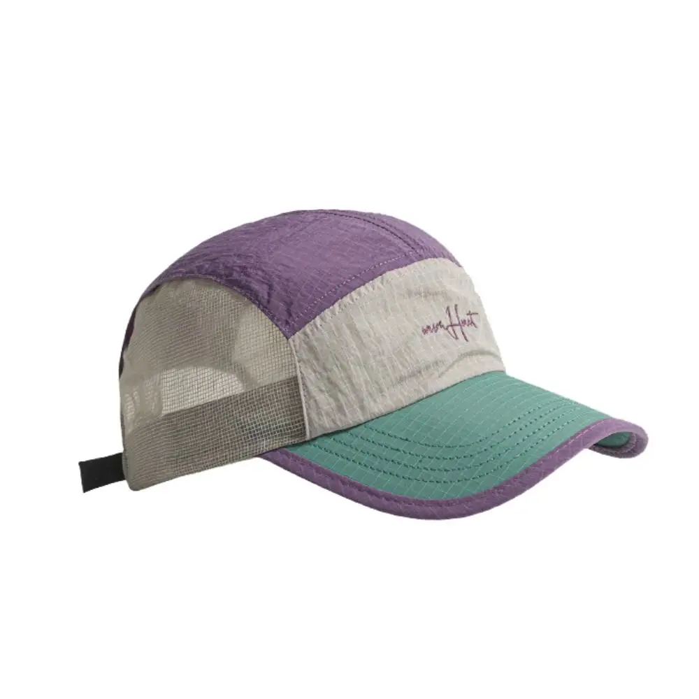 Casual Quick-drying Splicing Baseball Cap Adjustable Mesh Nylon Snapback Hats Thin Sunshade Cap Unisex