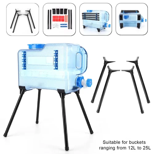 캠핑 워터 버킷 해체 브래킷, 접이식 쿨러 스탠드 프레임, 강력한 하중 베어링, 휴대용 버킷 랙, 피크닉 액세서리 