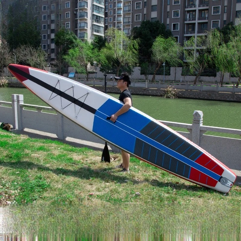 

Double-layer carbon pattern woven paddle board sports competitive soft board, inflatable surfboard SUP racing board