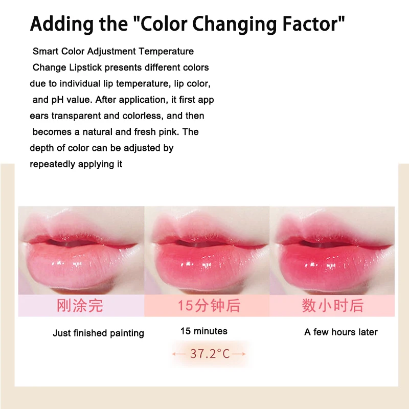 New Jelly Color Changing Pink Lipblam Transparent Lasting Cute Lipsticks Resistant Lip Stick Crystal Lipstick Korean Cosmetic