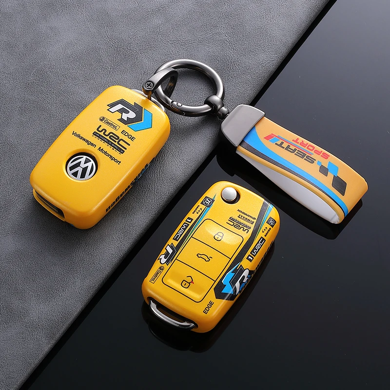 

Car Key Case Cover Shell Bag For Skoda Octavia Kodiaq Karoq For Seat Ateca Leon For Volkswagen VW Polo Golf 7 MK7 Tiguan passat