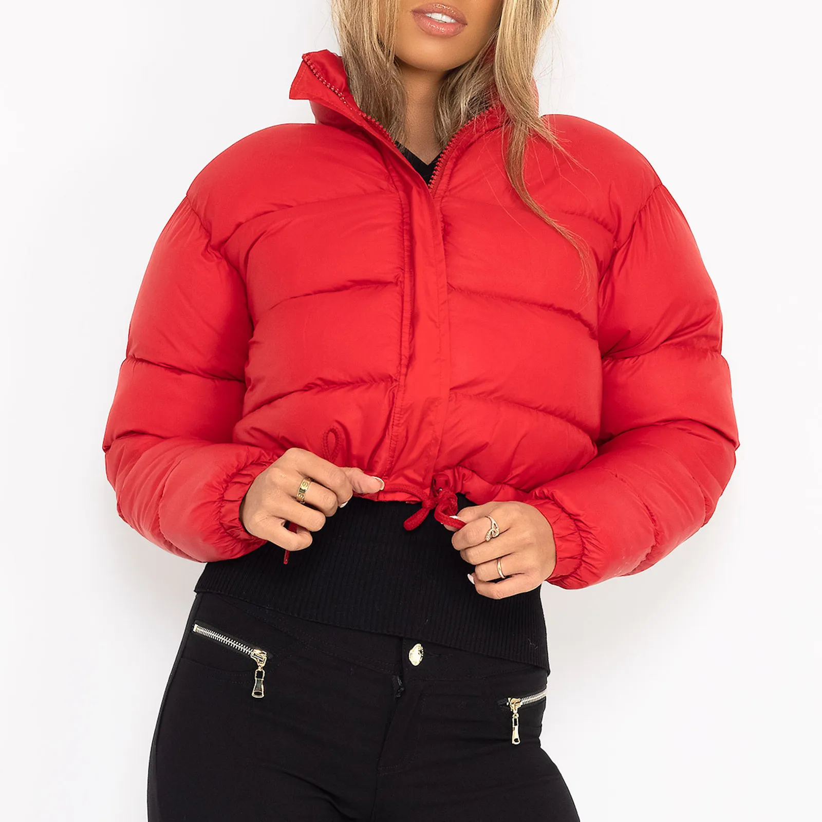 Zipper Versatile Women Winter Parkas Down-Cotton Outwear Fashion Stand Collar Warm Thick Elegant Short Jacket Female Down Coats