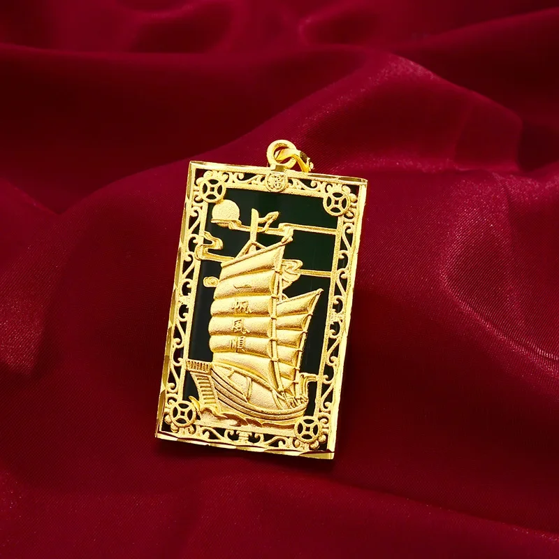 EternaGold  Boutique 9999 gold jewelry fashion men's pendant 24k real gold fashion atmospheric sailing necklace as a boyfriend's