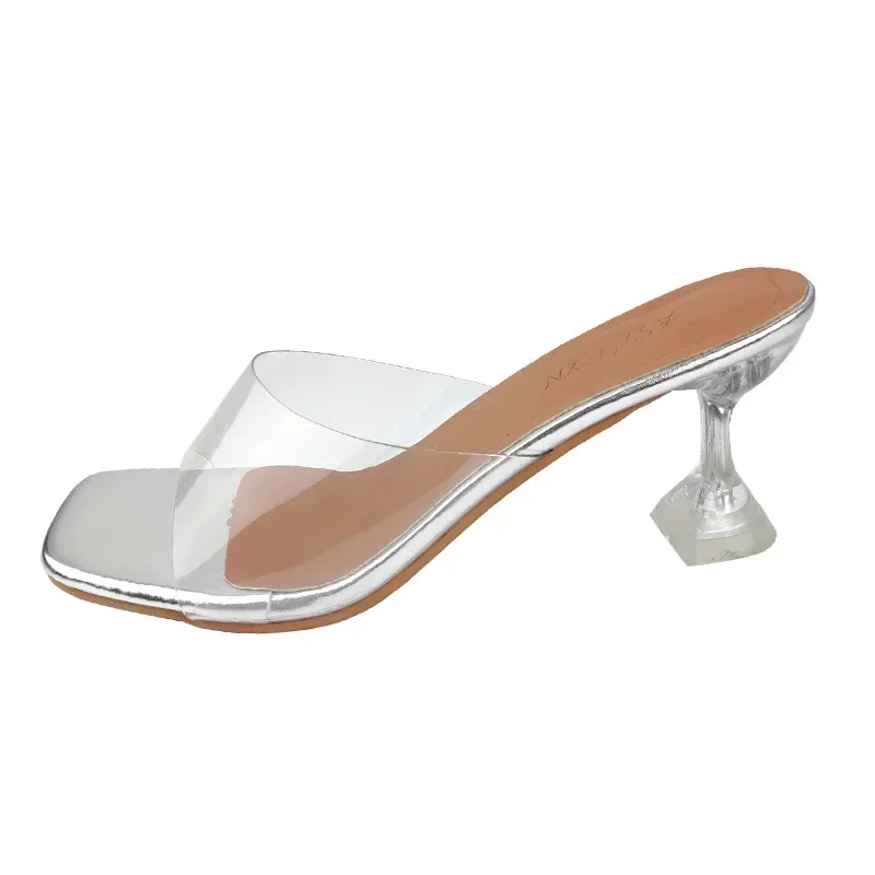 Luxury Women High Heels PVC Crystal Heel Transparent Women Sexy Clear High Heels Sandals Plus Size Zapatos De Mujer 2024