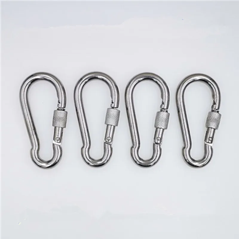 M6/M8/M10 Multifunctional 304 Stainless Steel Spring Snap Carabiner Quick Link Lock Ring Hook snap shackle Chain Fastener Hook