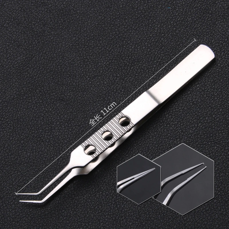 1pcs Stainless steel Dovetailed Tweezers Platforms Ophthalmic Fure Hair planting Micros Forceps 10.5CM